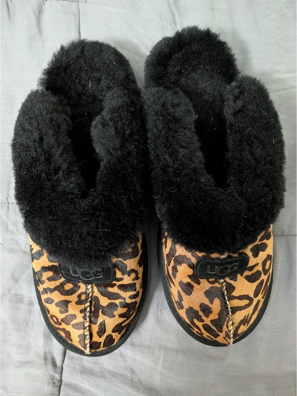 UGG Rare Coquette Panther Print Slippers Women’s Size 11 Cozy Soft - Picture 2 of 6